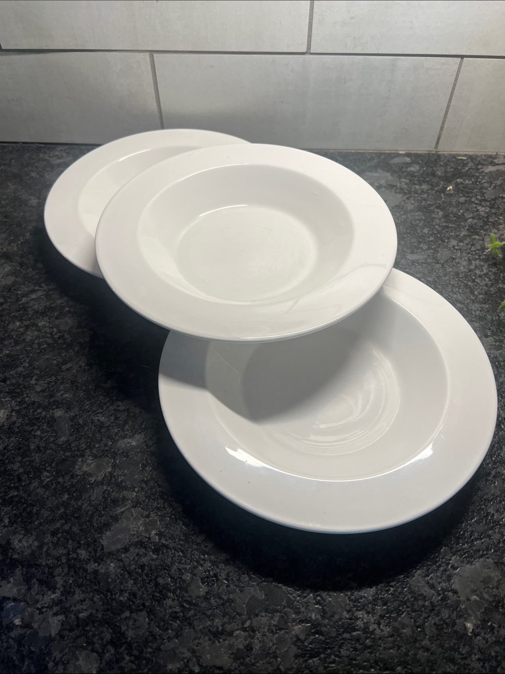 Corning Centura solid White Ceramic Rim Soup Bowls - Set of 3